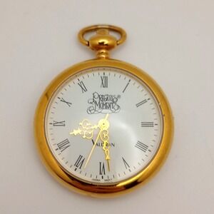 Precious Moments ValDawn Gold Tone Pocket Watch Quartz Roman Japan Movt New Batt